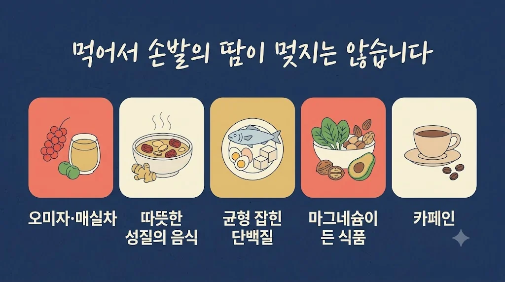 인천 송도 더율한의원 - 수족다한증 음식