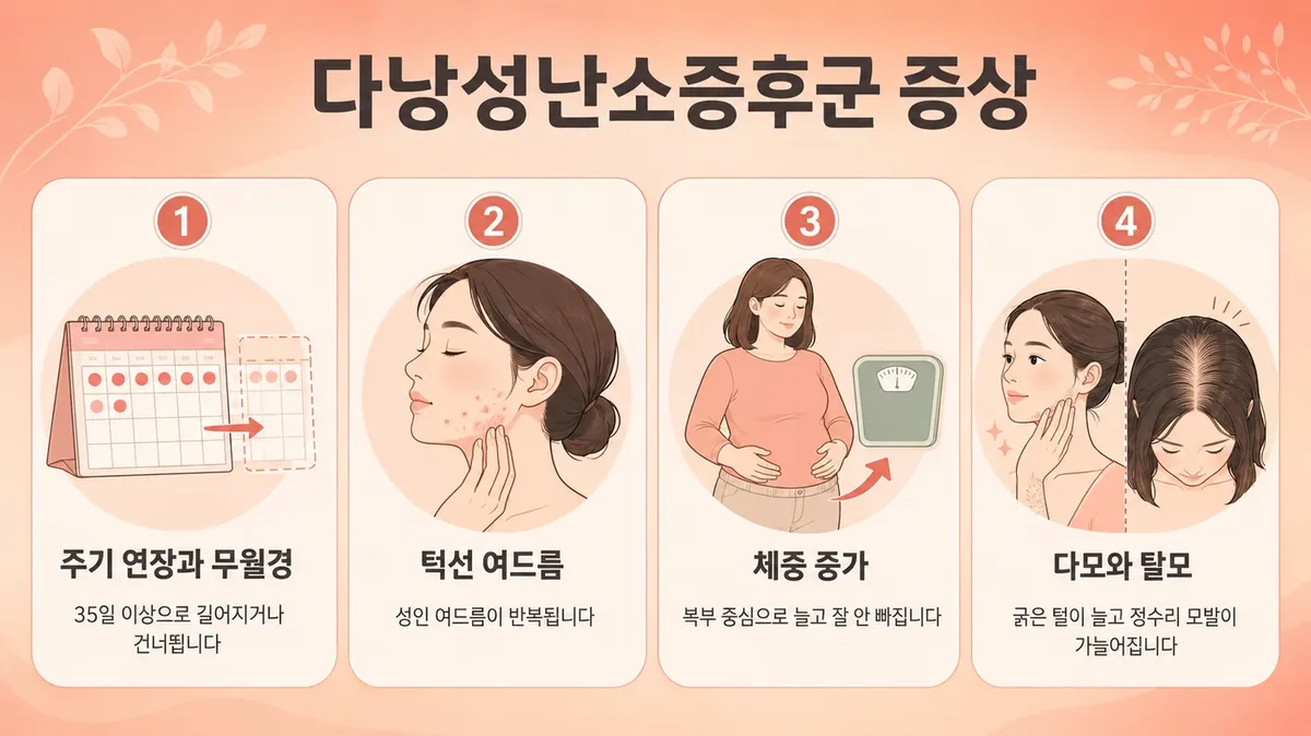인천 송도 더율한의원 - 다낭성 난소 증후군 증상