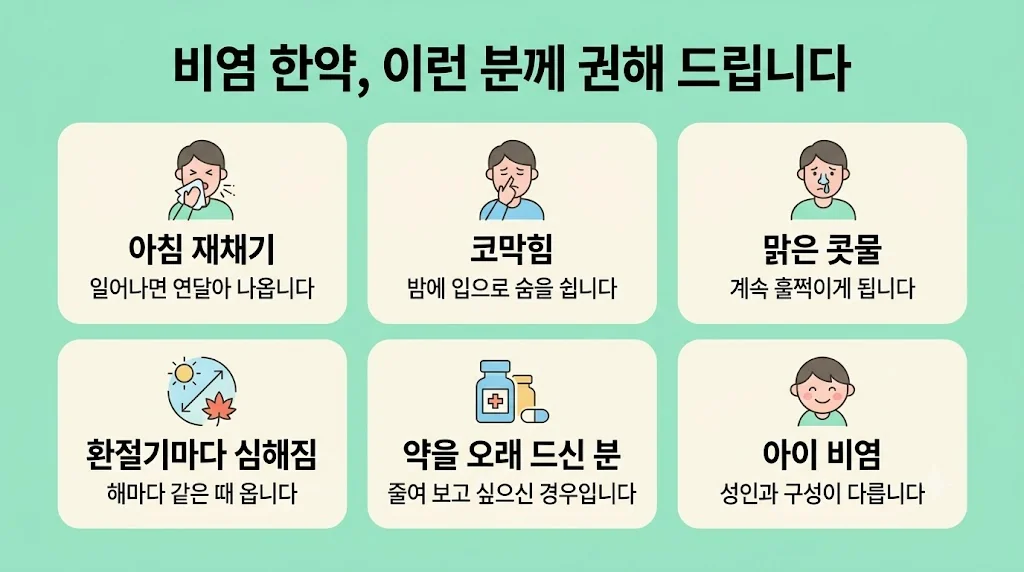 인천 송도 더율한의원 - 비염 한약 대상