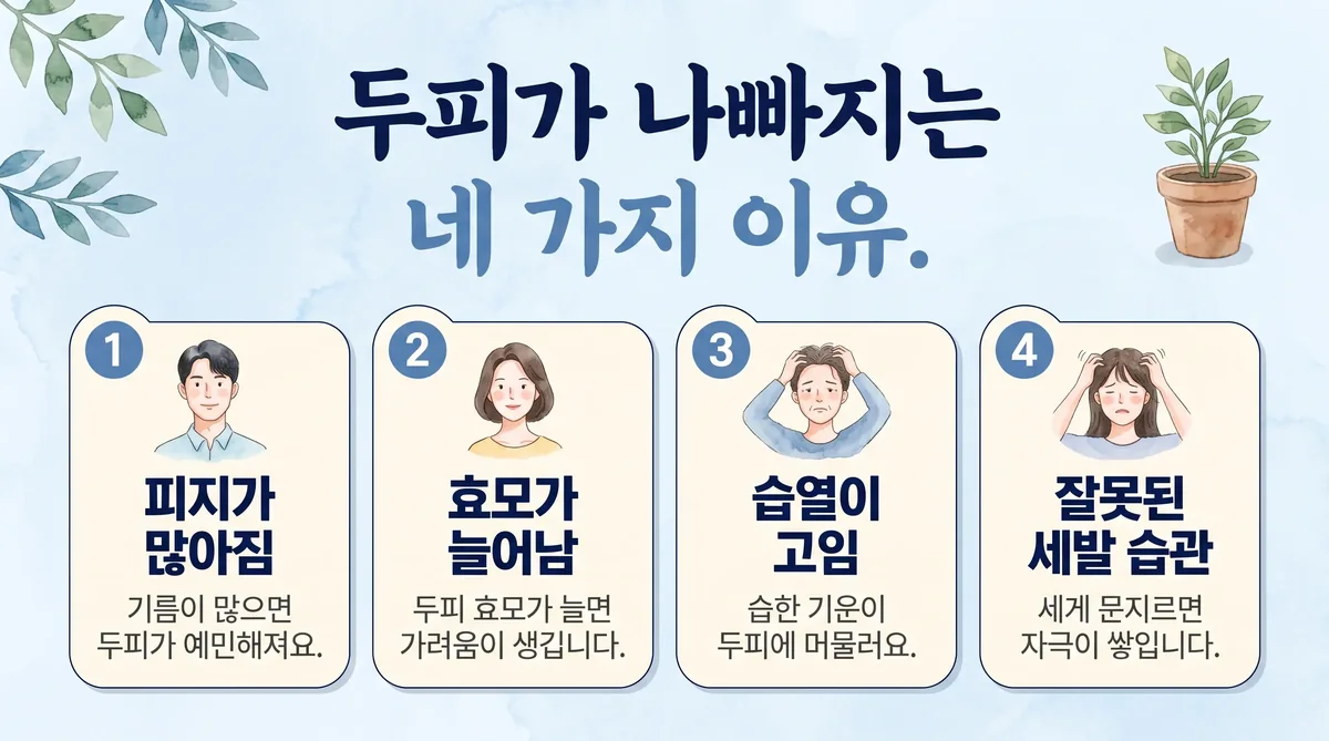두피가 나빠지는 과정 — 피지·효모·습열·세발 습관