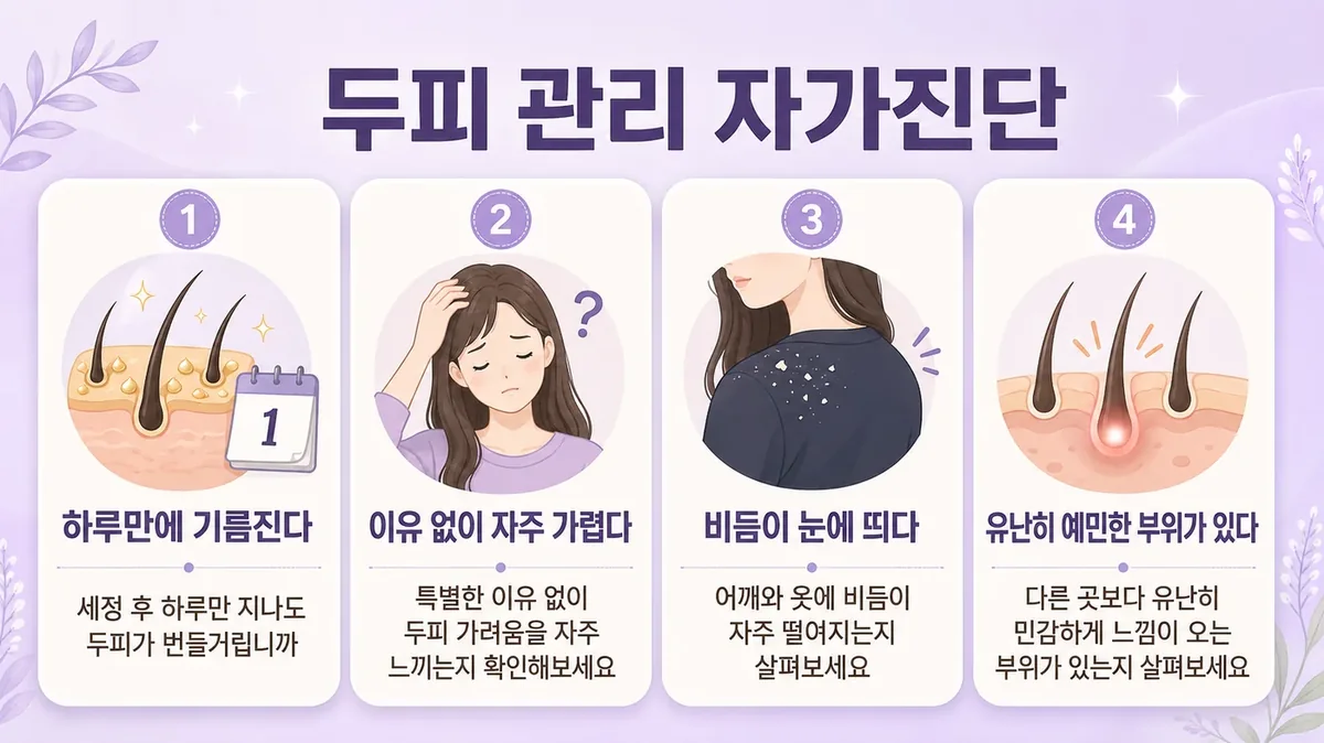 인천 송도 더율한의원 - 두피 관리 자가진단