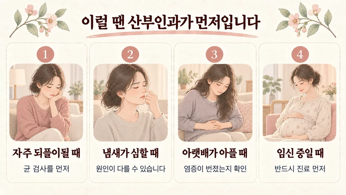 시흥한의원 질염 자가진단 - 자주 되풀이될 때·냄새가 심할 때·아랫배가 아플 때·임신 중일 때