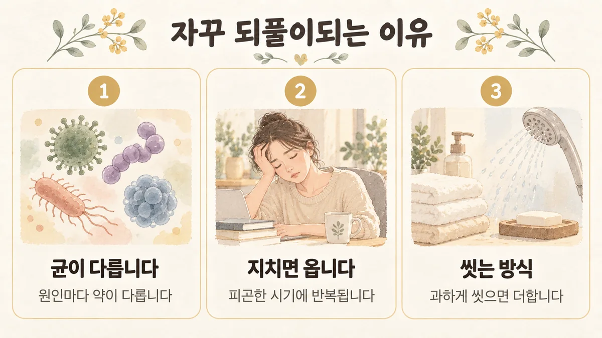 시흥한의원 질염 원인 - 균이 다릅니다·지치면 옵니다·씻는 방식