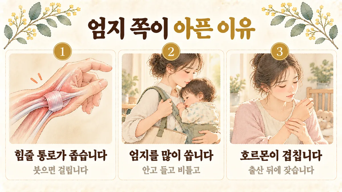 시흥한의원 손목 통증 원인 - 힘줄 통로가 좁습니다·엄지를 많이 씁니다·호르몬이 겹칩니다
