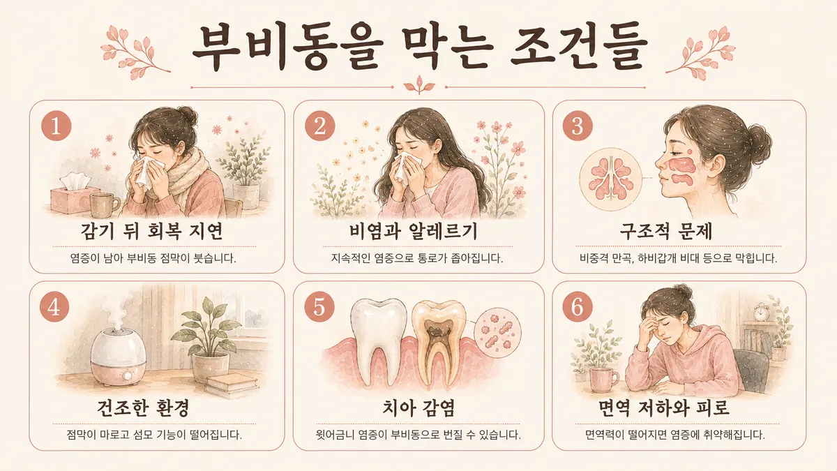 인천 송도 더율한의원 - 부비동 두통 원인