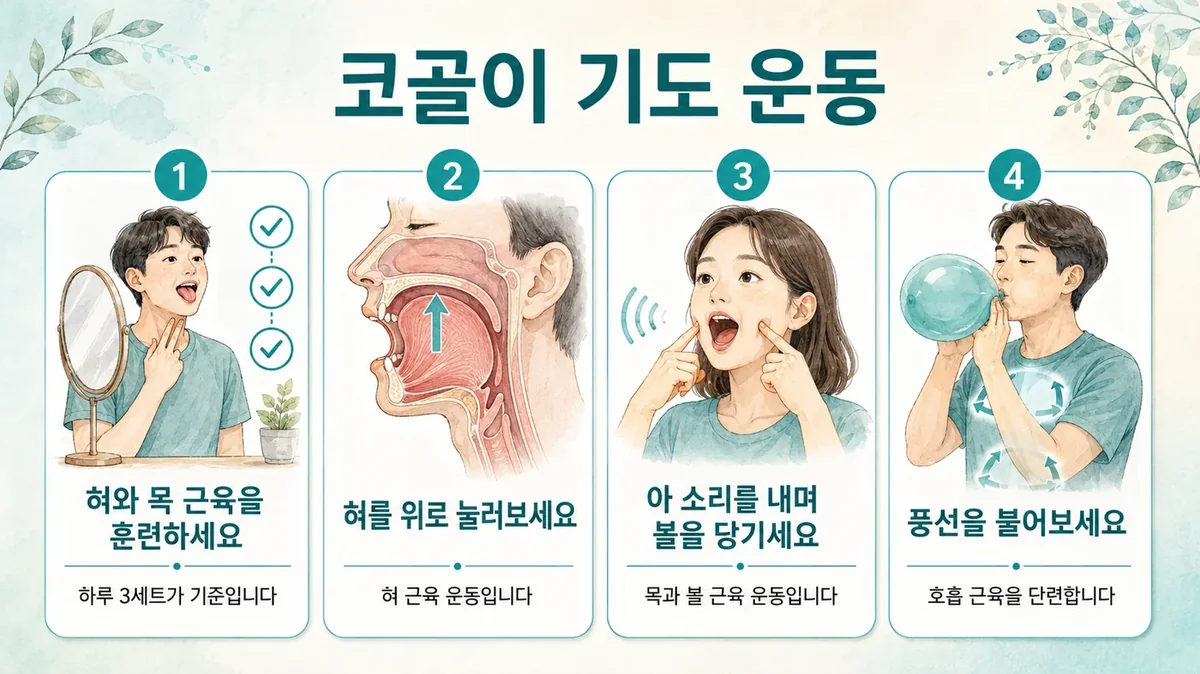 인천 송도 더율한의원 - 코골이 기도 운동