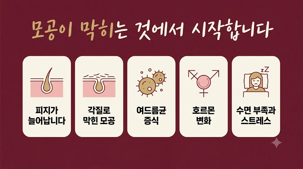 인천 송도 더율한의원 - 청소년 여드름 원인