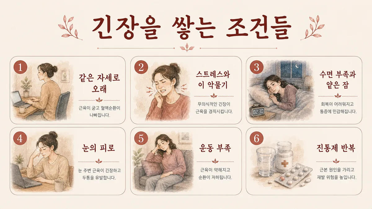 인천 송도 더율한의원 - 긴장성 두통 원인