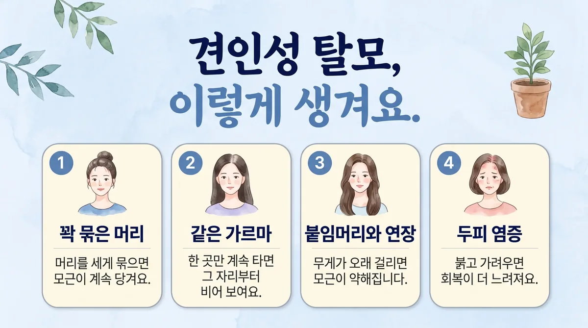 인천 송도 더율한의원 - 견인성 탈모 원인