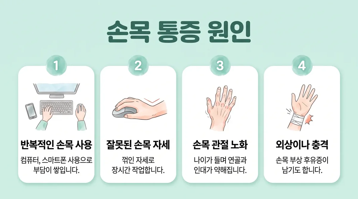 인천 송도 더율한의원 - 손목 통증 원인