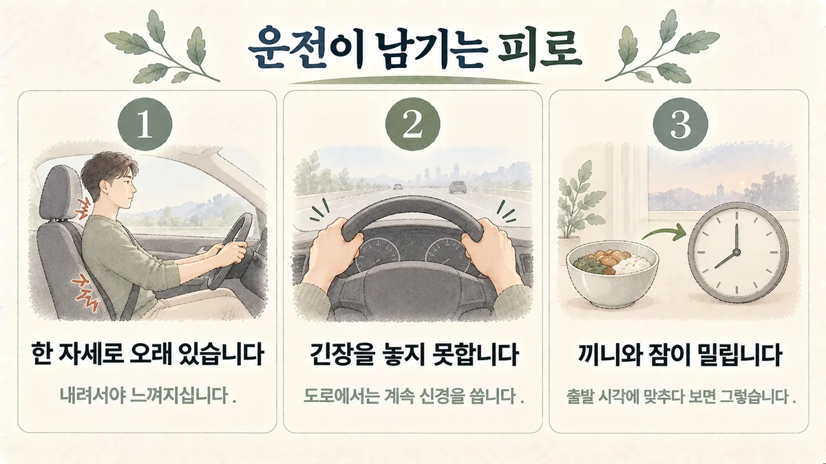 영종한의원 공진단 보는 기준 - 한 자세로 오래·놓지 못하는 긴장·밀리는 끼니와 잠