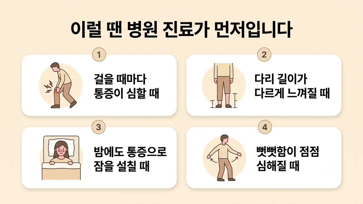 영종한의원 고관절 통증 자가진단 - 넘어진 뒤 아플 때·체중을 못 실을 때·열과 함께 아플 때·쉬어도 계속 아플 때