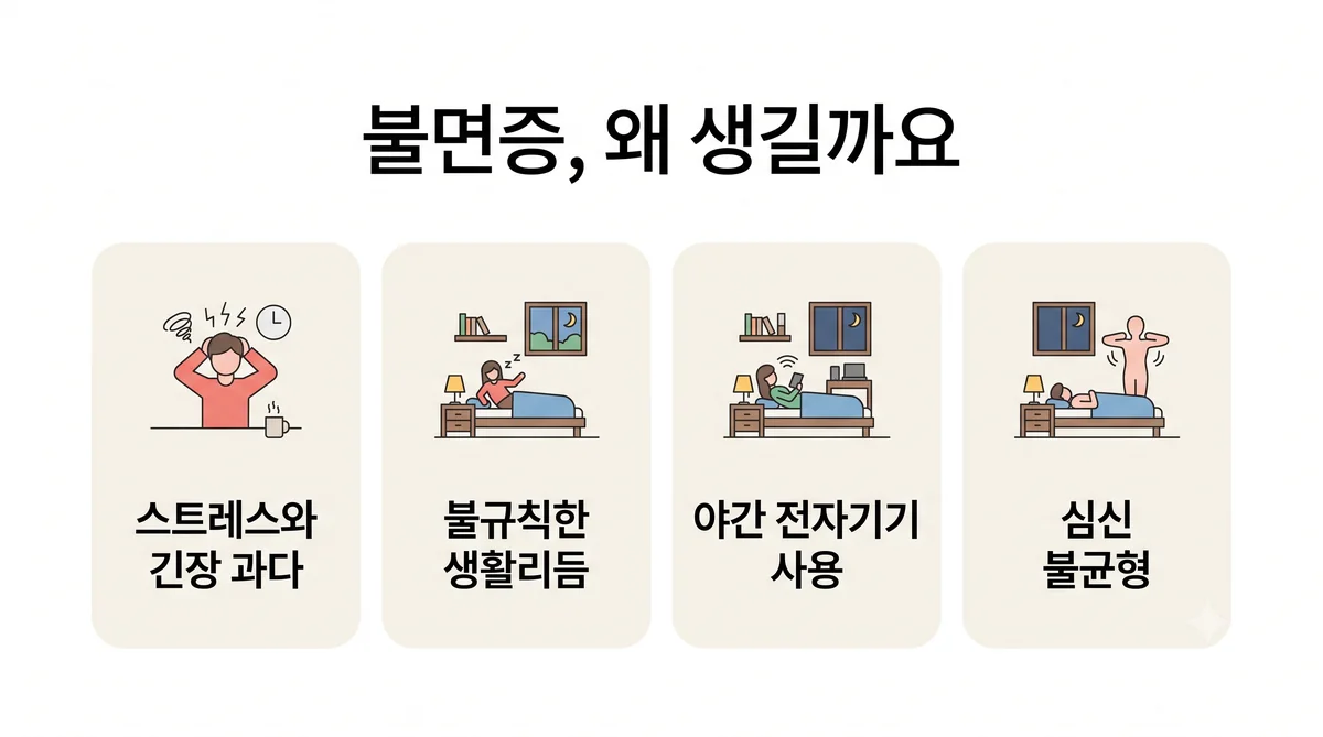 영종한의원 불면증 원인 - 머리가 쉬지 않습니다·몸이 달아 있습니다·잠자리가 긴장됩니다