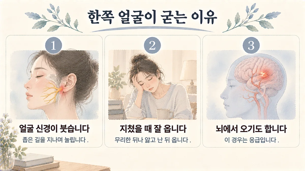영종한의원 안면마비 원인 - 얼굴 신경이 붓습니다·지쳤을 때 잘 옵니다·뇌에서 오기도 합니다