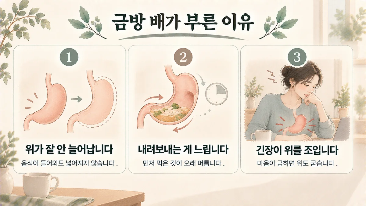 연수구한의원 소화불량 원인 - 위가 잘 안 늘어납니다·내려보내는 게 느립니다·긴장이 위를 조입니다