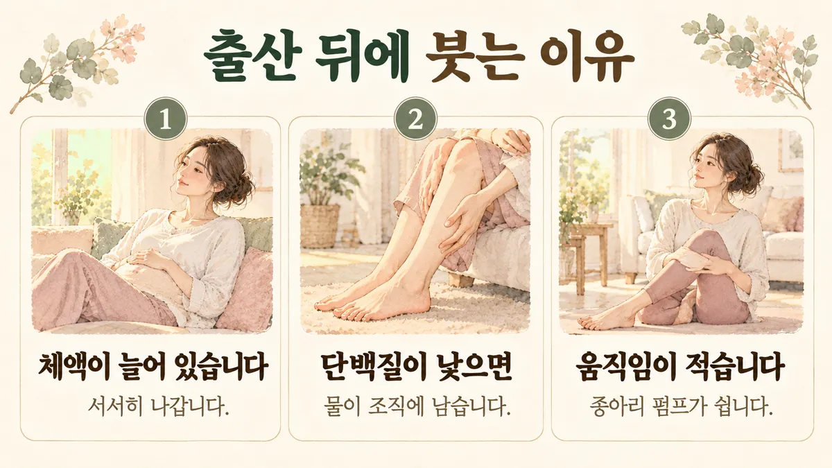 연수구한의원 산후 부종 원인 - 체액이 늘어 있습니다·단백질이 낮으면·움직임이 적습니다
