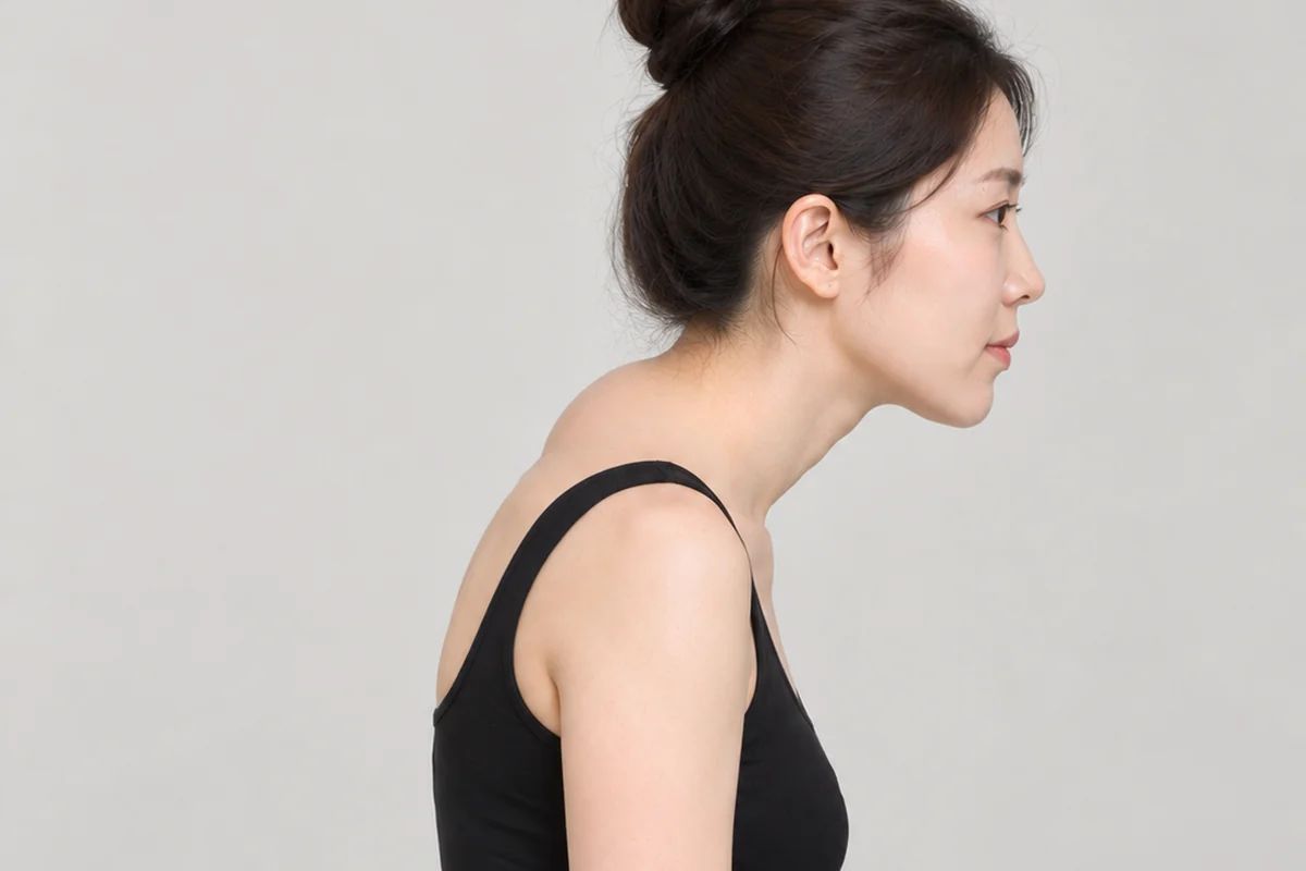 인천 송도 더율한의원 버섯목 — 목 뒤가 봉긋해진 옆모습