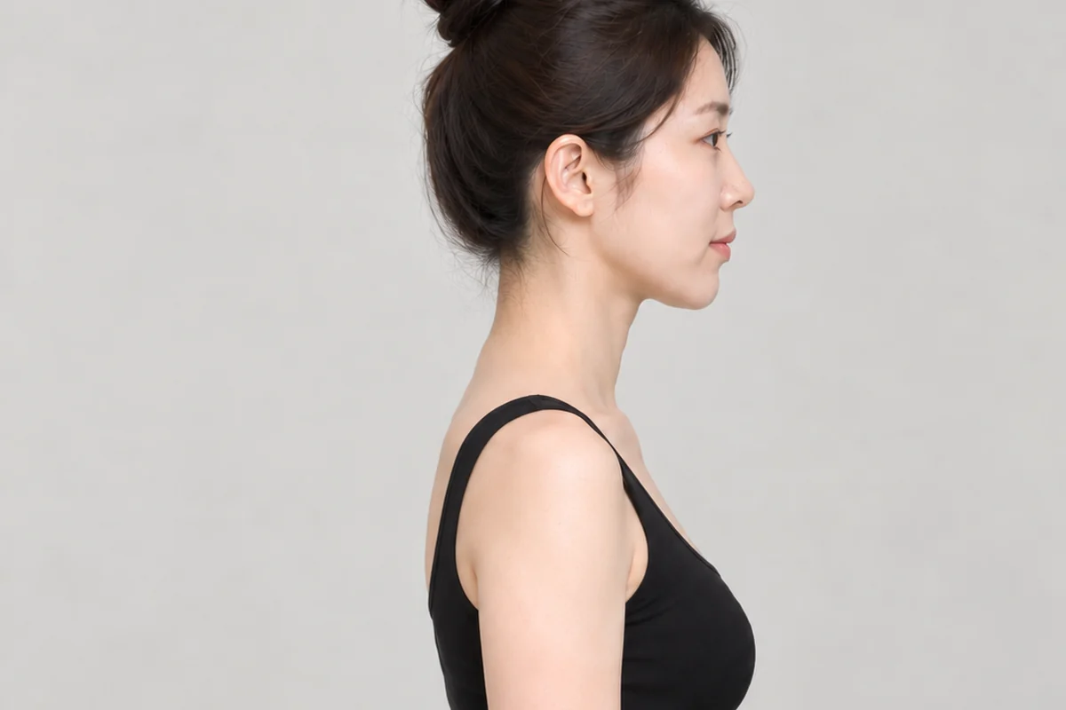 인천 송도 더율한의원 버섯목 — 정상 자세 옆모습
