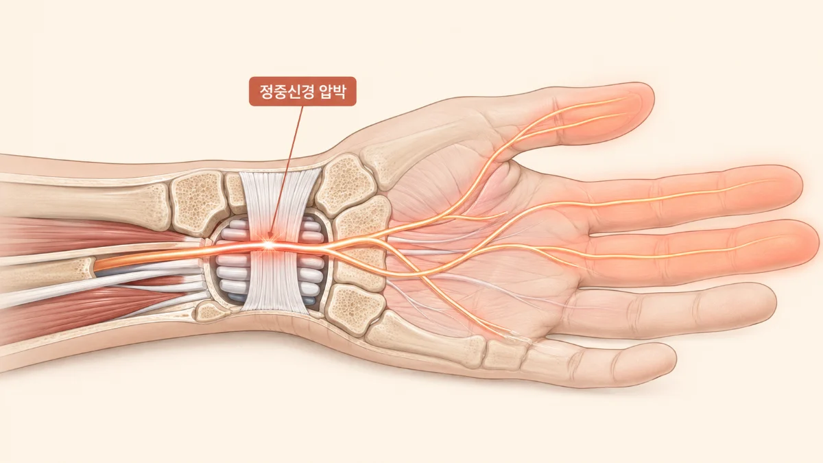 정중신경 압박 해부도